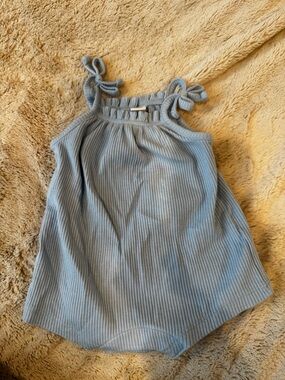 Old Navy Kids Ribbed Tank Romper - Light Blue